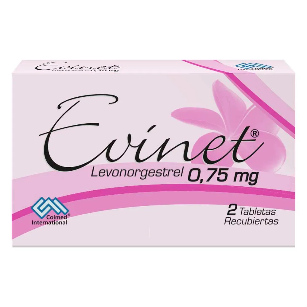 [LEVONORGESTREL] EVINET 0.75 MG 2 TABLETAS