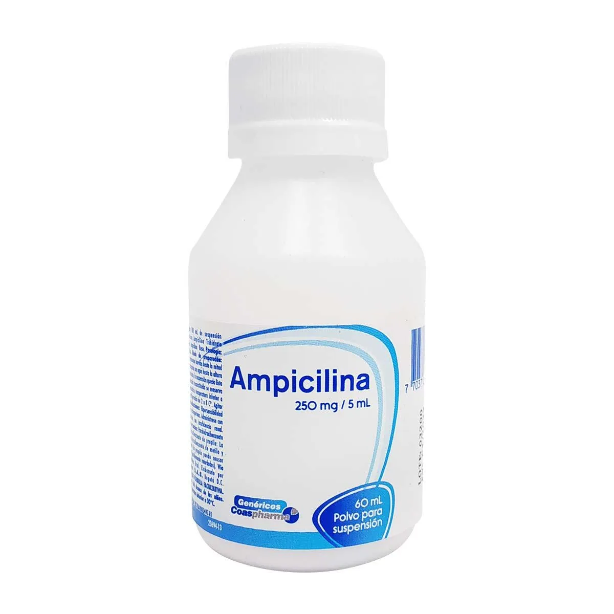 AMPICILINA SUSP 250 mg/5 ml 250 mg/5 m2006M X FCOX60 mL - COASPHA-GE
