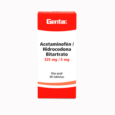 ACETAMINOFEM 325 MG + HIDROCODONA BITARTRATO 5 MG - GENFAR