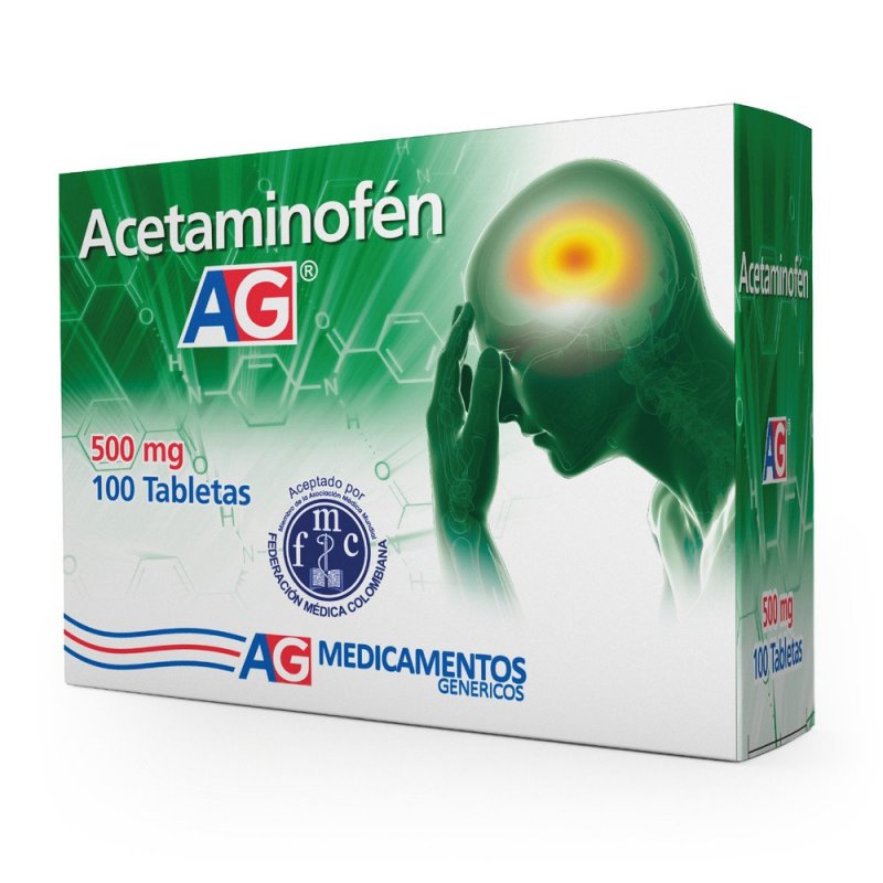 ACETAMINOFEN 500 MG 100 TABLETAS AG