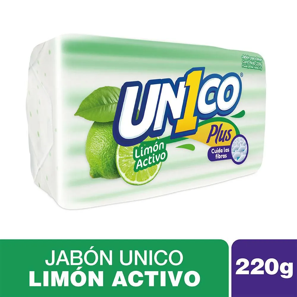 JABON UNICO PLUS LIMON ACTIVO 220GR