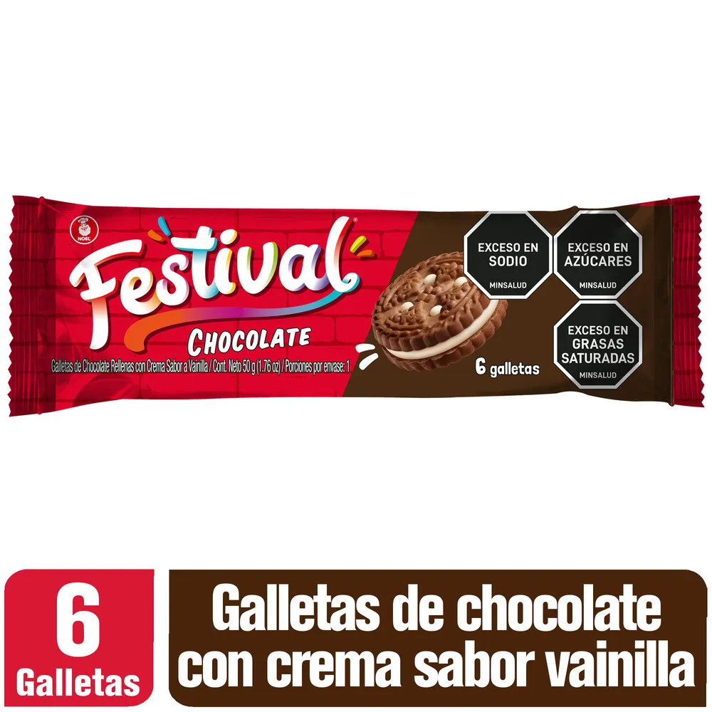 FESTIVAL CHOCOLATE 50GR X6 UND