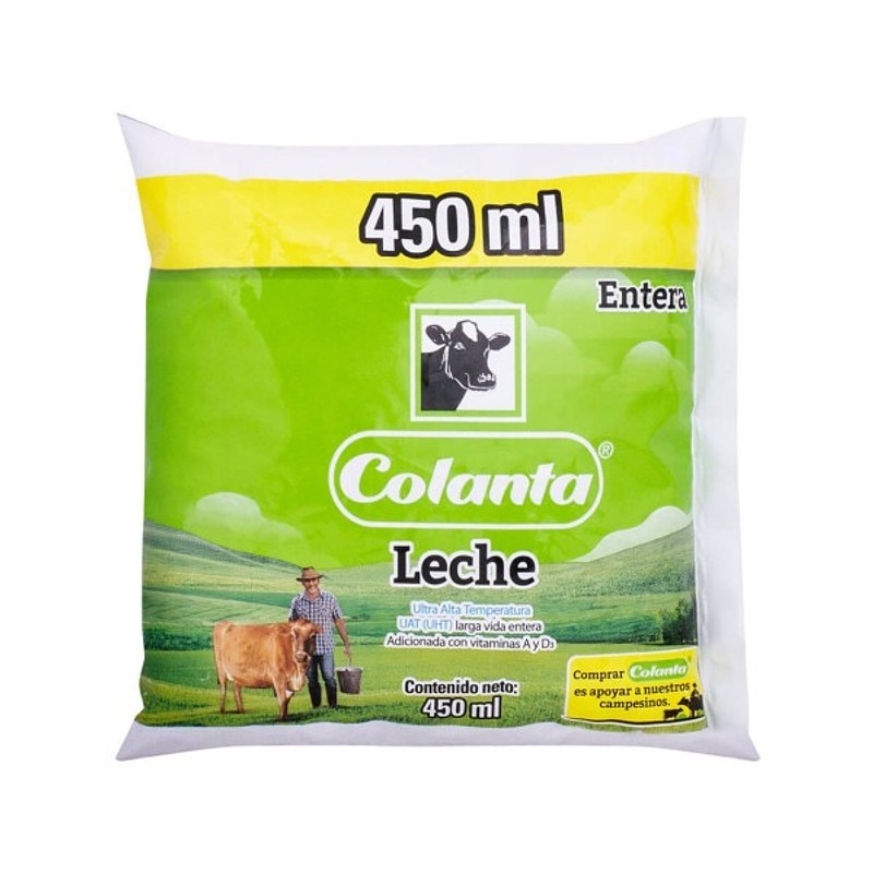 LECHE UHT ENTERA BOLSA 400ML - COLANTA