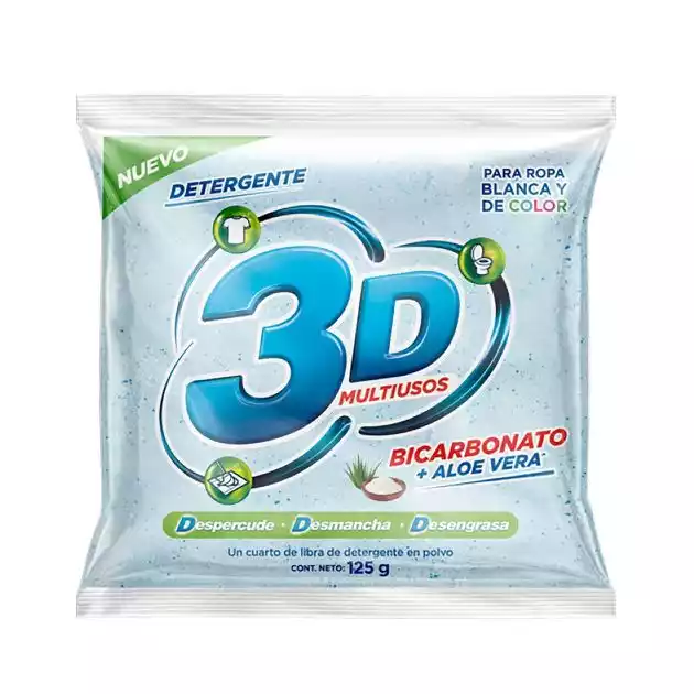 DETERGENTE 3D MULTIUSOS AZUL 125 G