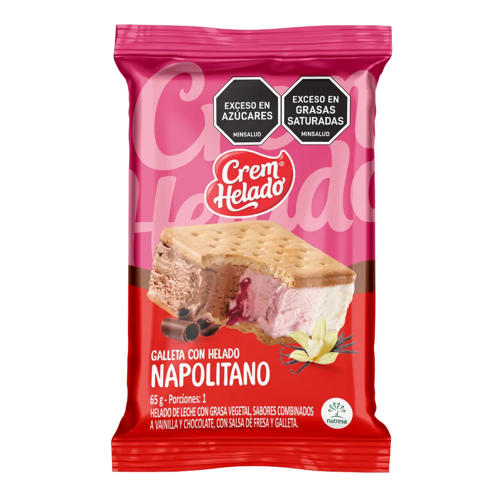 GALLETA CON HELADO NAPOLITANA 65GX20U
