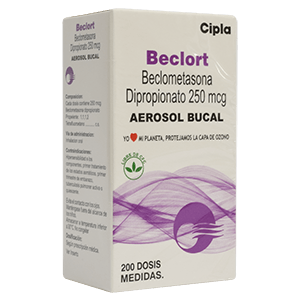 BECLORT (BECLOMETASONA 250MCG) X 200 DOSIS INHALADOR BUCAL - CIPLA