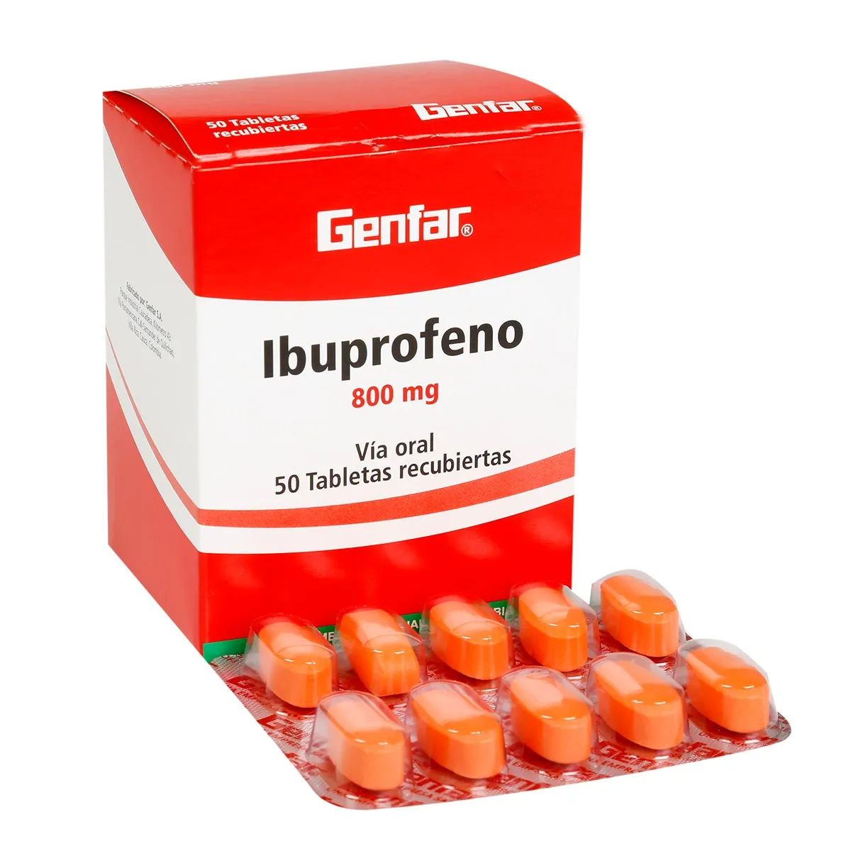 IBUPROFENO 800 MG 50 TABLETAS GF