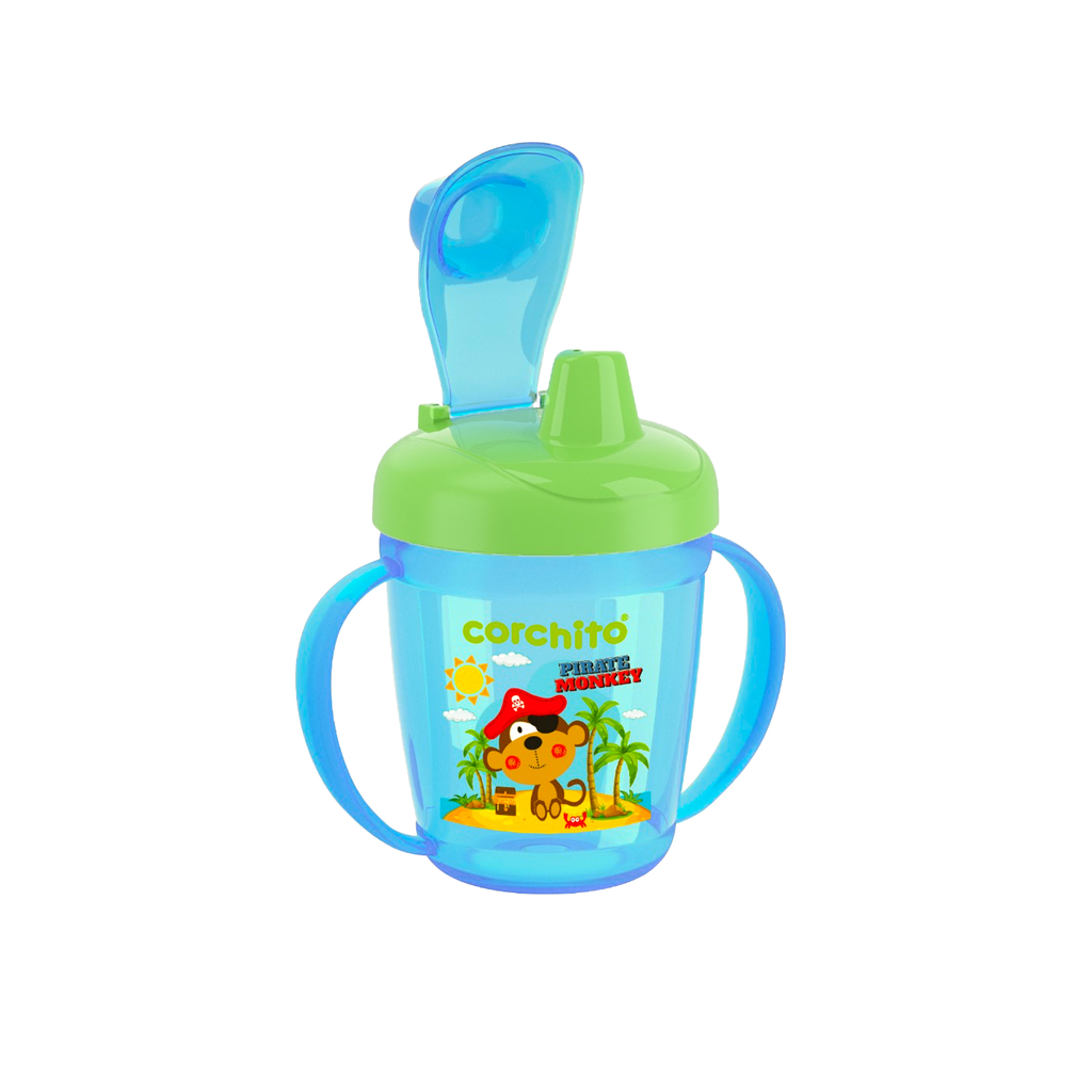 VASO BOQUILLA DURA COLORS AZUL CORCHITO 9 OZ