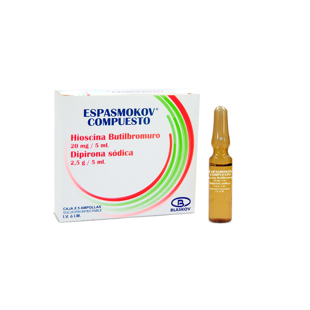 ESPASMOKOV COMPUESTA (HIOSCINA 20 MG / 5 ML + DIPIRONA 2,5 MG / 5 ML) - BLASKOV