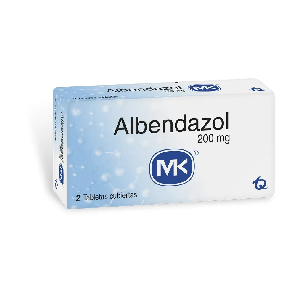 ALBENDAZOL 200 MG X 2 TABLETAS - MK